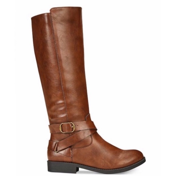 Style & Co. Shoes - Brown Tall Wide Calf Vegan Leather Riding Boots